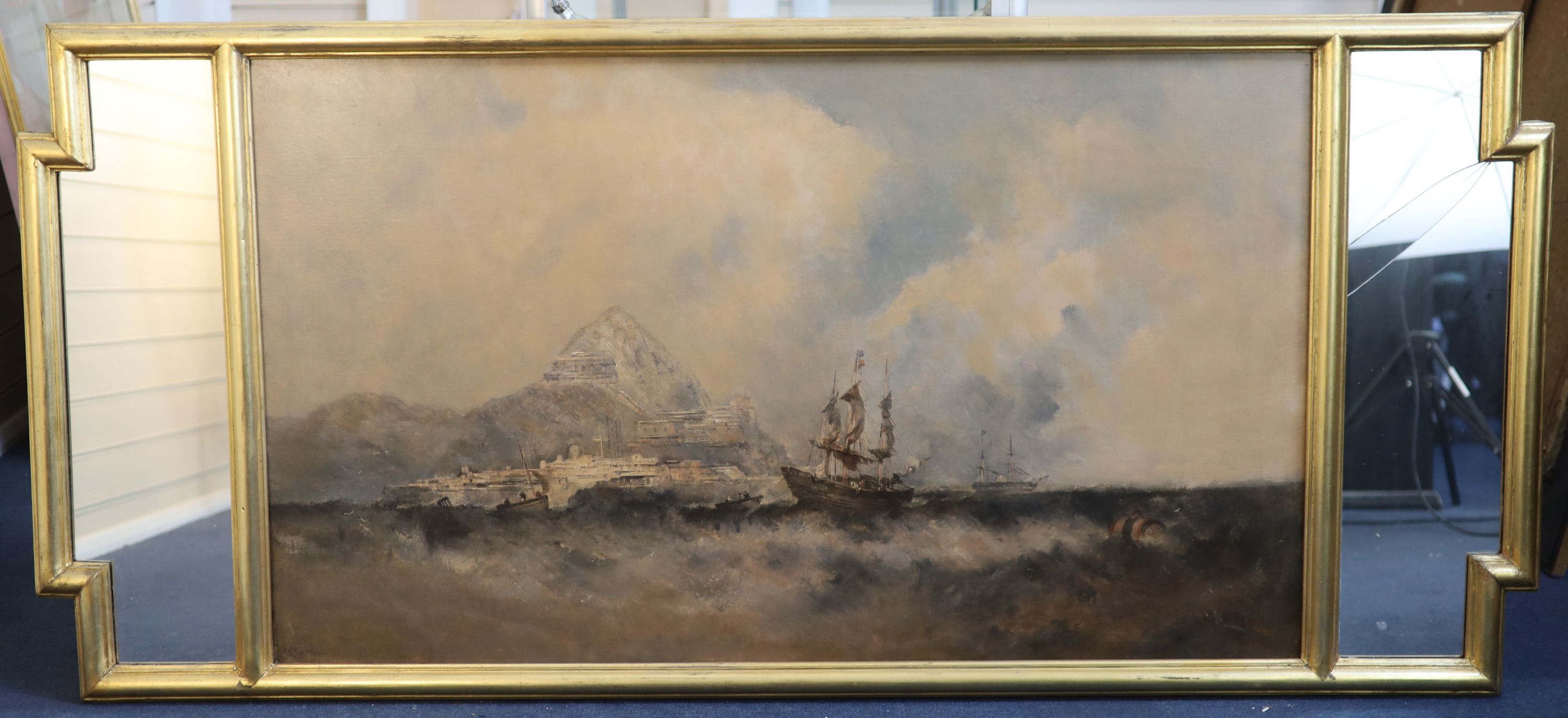 William McAlpine (fl.1820-1883), Shipping off the Chinese? coast, oil on canvas, 73.5 x 125.75cm